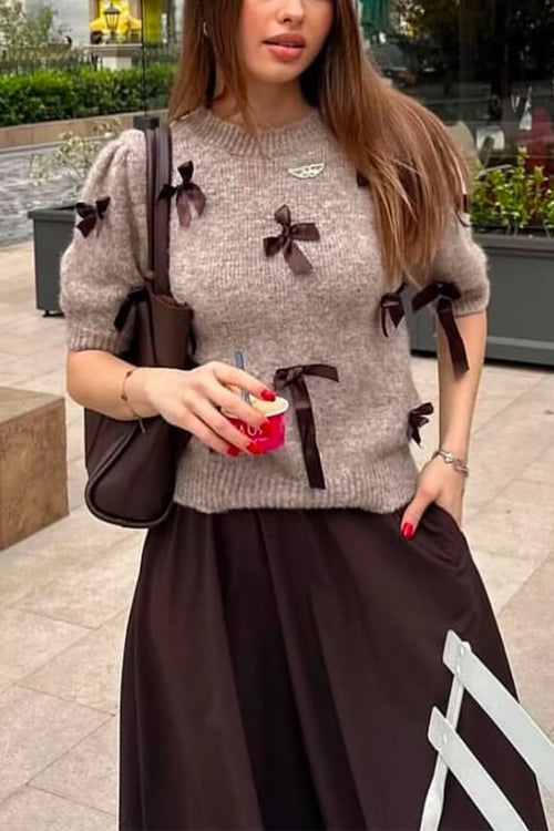 Valentina | Jersey Elegance con Lazo Decorativo