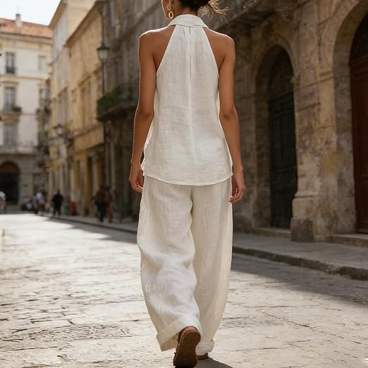 Ainhoa | Conjunto Riviera de Lino Texturizado