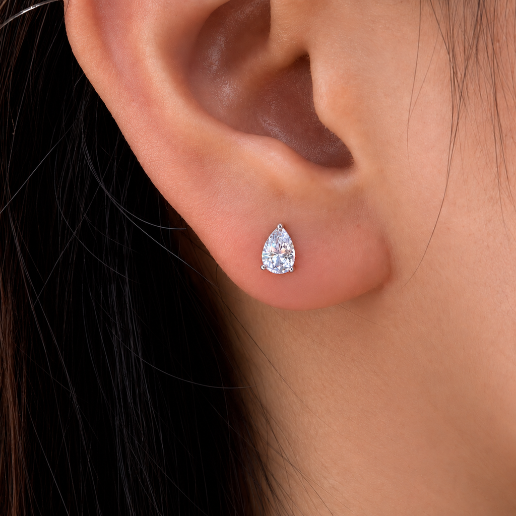 Pendientes de Gota de Plata 925 con Circonita FOEXA