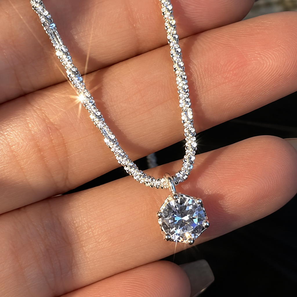 Conjunto de Collar y Pendientes de Plata 925 FOEXA