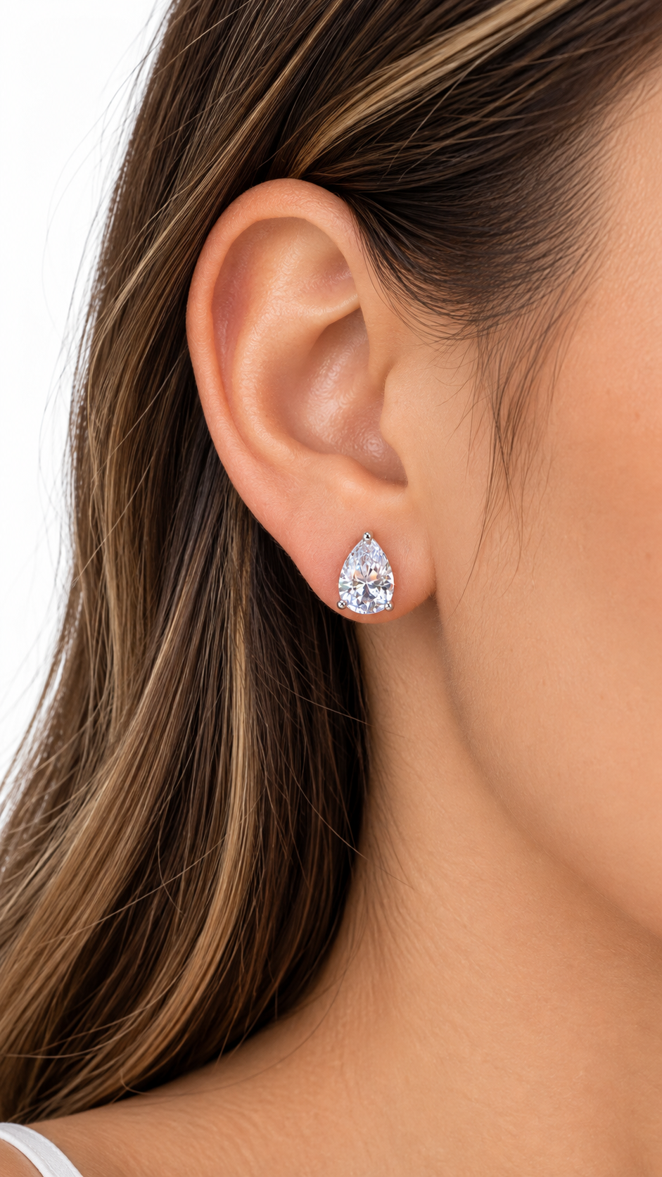 Pendientes de Gota de Plata 925 con Circonita FOEXA