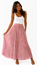 Pantalón plisado Leopardo Rosa