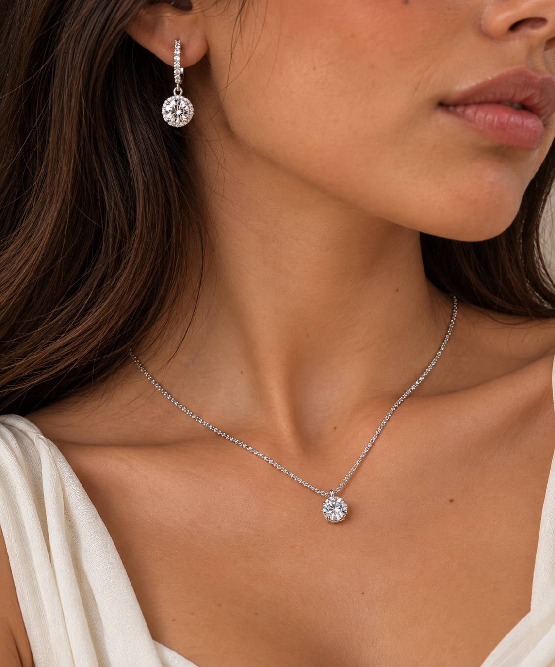 Conjunto de Collar y Pendientes de Plata 925 FOEXA