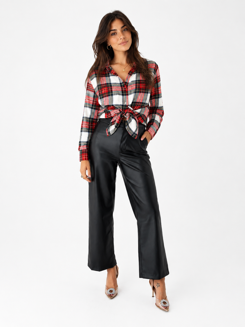 Pantalón Recto de Polipiel Premium