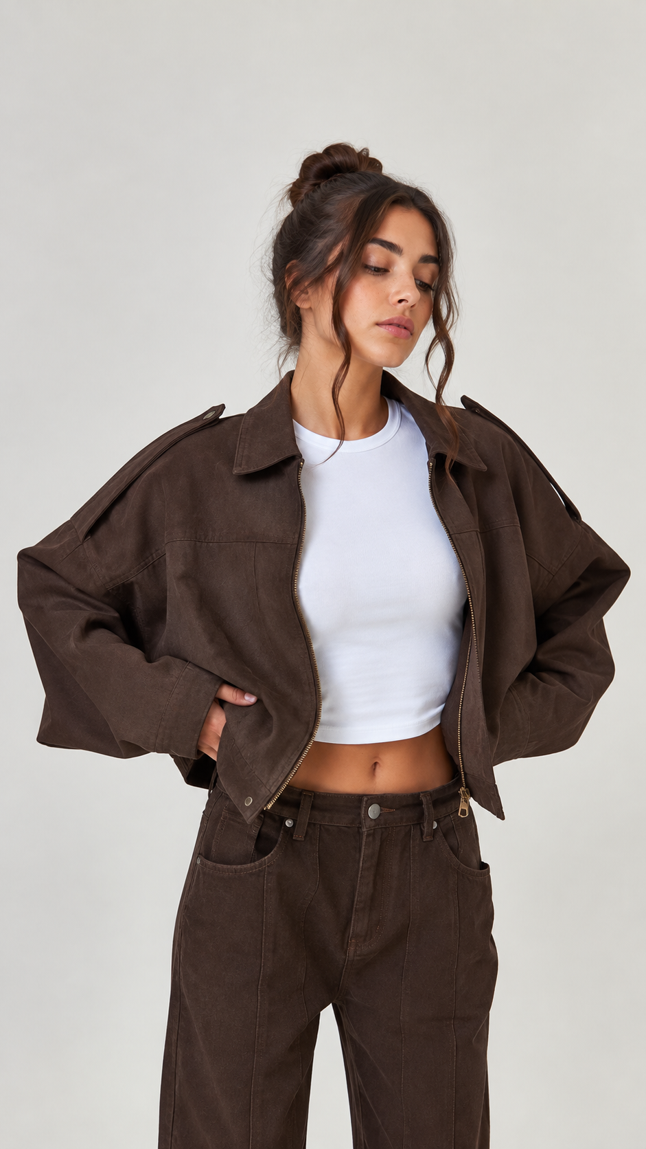 FOEXA | Chaqueta oversize bomber de ante