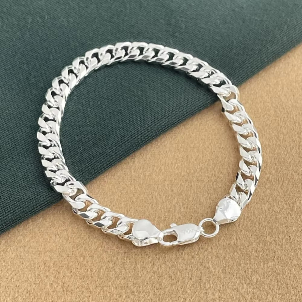 Pulsera Cubana de Plata de Ley 925 FOEXA