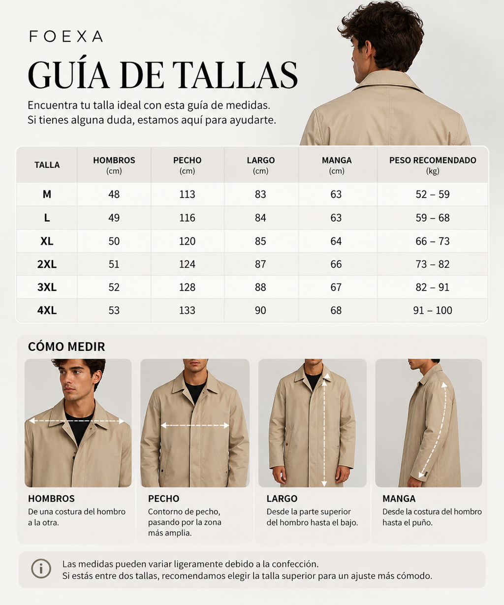 FOEXA | Cortavientos Impermeable Elegante para Hombre